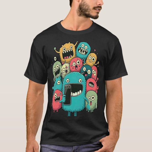 Selfie Group of Monsters Gekke Face Group Photo Cu T-shirt (Voorkant)