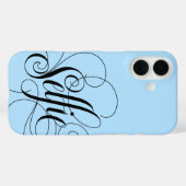 SELFIE-kalligrafie met Ice Blue-Mode Case-Mate iPhone Case (Achterkant (horizontaal))