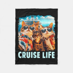 Selfie Kat Fun Cruise Vrienden Schip Vakantie Fleece Deken