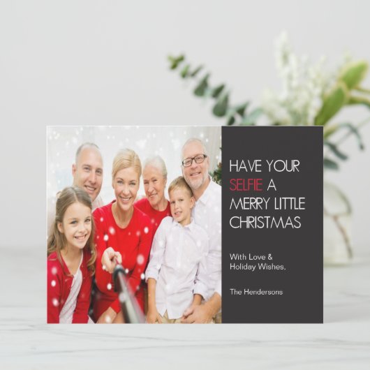 Selfie kerst Kaart (Staand voorkant)