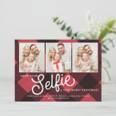 Selfie Kerst Kaart, Selfie Vakantie Kaart, Selfie Kaart (Staand voorkant)