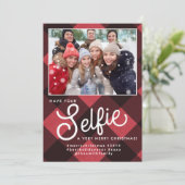 Selfie-kerstkaart, Selfie-feestkaartje, Selfie Kaart (Staand voorkant)