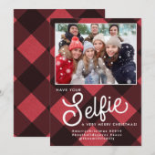 Selfie-kerstkaart, Selfie-feestkaartje, Selfie Kaart (Voorkant / Achterkant)