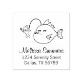 Selfie met adres voor zeeduivel rubberstempel (Afrduk)