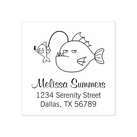 Selfie met adres voor zeeduivel rubberstempel (Afrduk)