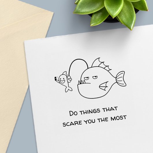 Selfie met Anglerfish Trust Quote Zelfinktende Stempel