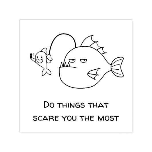 Selfie met Anglerfish Trust Quote Zelfinktende Stempel (Design)