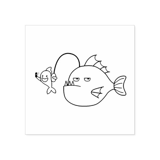 Selfie met zeeduivel rubberstempel (Afrduk)