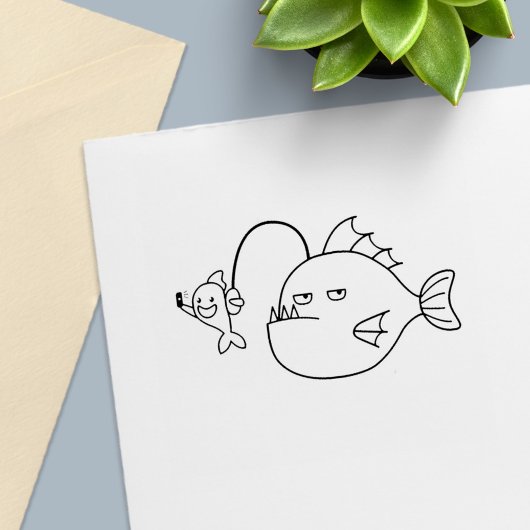 Selfie met zeeduivel rubberstempel