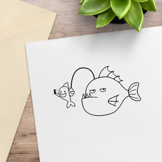 Selfie met zeeduivel zelfinktende stempel