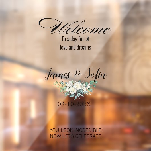 Selfie Mirror Wedding Welkomstreceptie Bloemen Raamsticker (Vel 2)