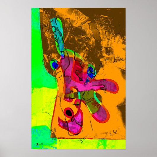 Selfie Oranje Abstract 12 x 18 Poster (Voorkant)