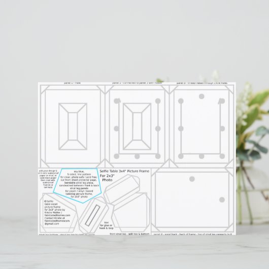 Selfie Picture Frame For 2x3 Photo Printable or (Staand voorkant)