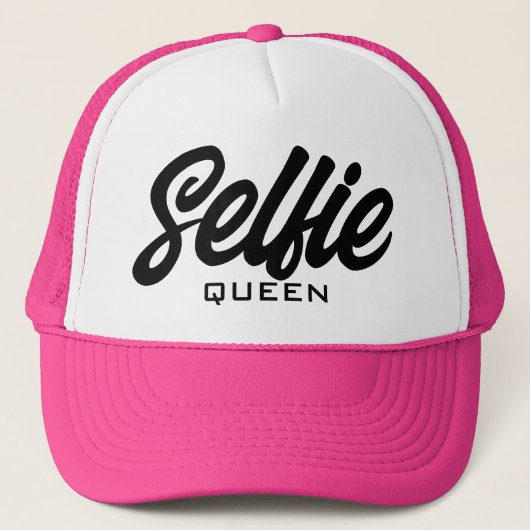 Selfie Queen Funny Pink Trucker Hat Pet (Voorkant)