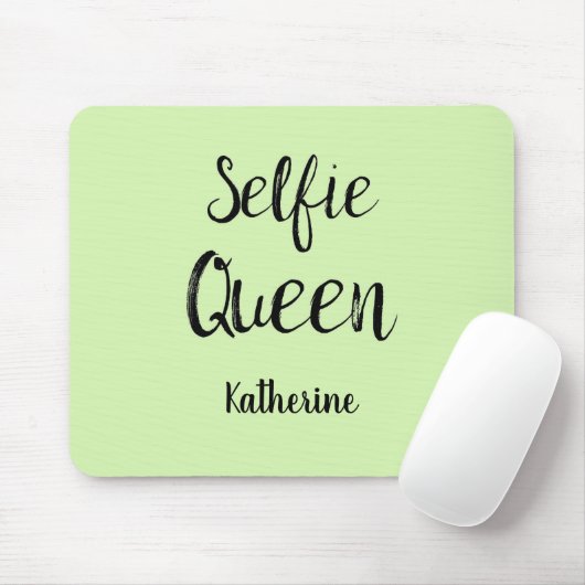 Selfie Queen Naam Gepersonaliseerde Apple Lime Gre Muismat (Met muis)