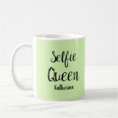 Selfie Queen Name Personalized Lime Green Koffiemok (Links)