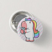 Selfie Rainbow Unicorn Polka Dot Ronde Button 3,2 Cm (Voorkant /achterkant)