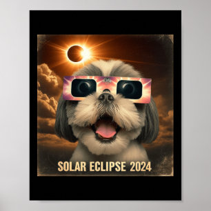 Selfie Shih Tzu Kinder Mannen Zonsverduistering Poster