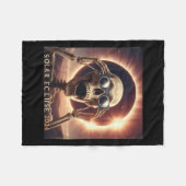 Selfie Skelet Kinder Mannen Zonsverduistering Fleece Deken (Voorkant (Horizontaal))