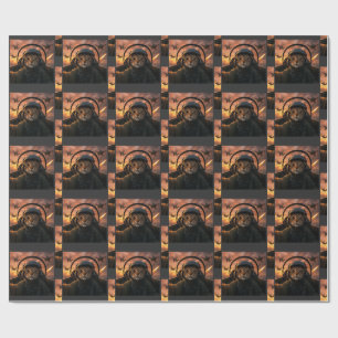 Selfie Squad Kat Grappige Gevechtspiloot Meme Kat Cadeaupapier