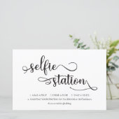 "Selfie-station" Black White Trendy Wedding Sign (Staand voorkant)