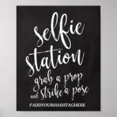 Selfie Station Chalkboard 8x10 Wedding Sign Poster (Voorkant)