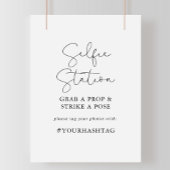 Selfie Station Eenvoudig Elegant Calligrafie Bord Poster