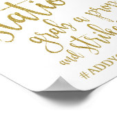 Selfie Station Gold Glitter 8x10 Wedding Sign Poster (Hoek)