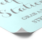 Selfie Station Huwelijksbord Roze Aquarel Blauw Poster (Hoek)