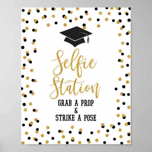 Selfie-station Pak een prop-Afstuderen-teken Poster (Voorkant)