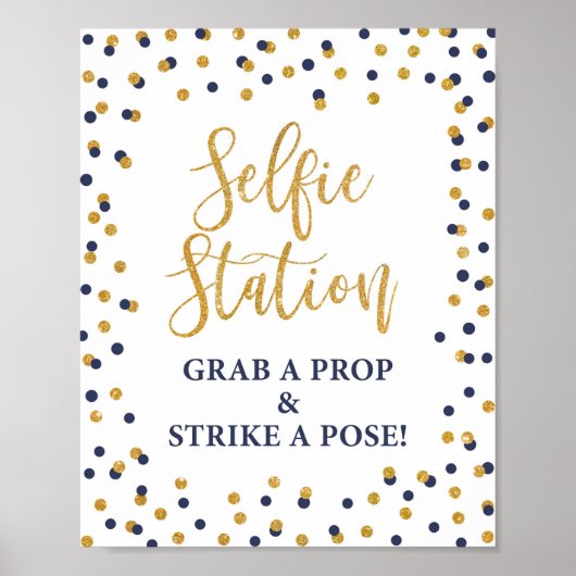 Selfie-station Pak een prop en strik een poststemp Poster (Voorkant)