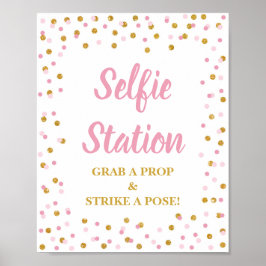 Selfie-station Pak een prop-streep en een poststem Poster