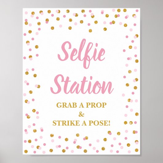Selfie-station Pak een prop-streep en een poststem Poster (Voorkant)