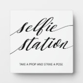 Selfie Station sign Tabletop Plaque with Easel Fotoplaat (Voorkant)