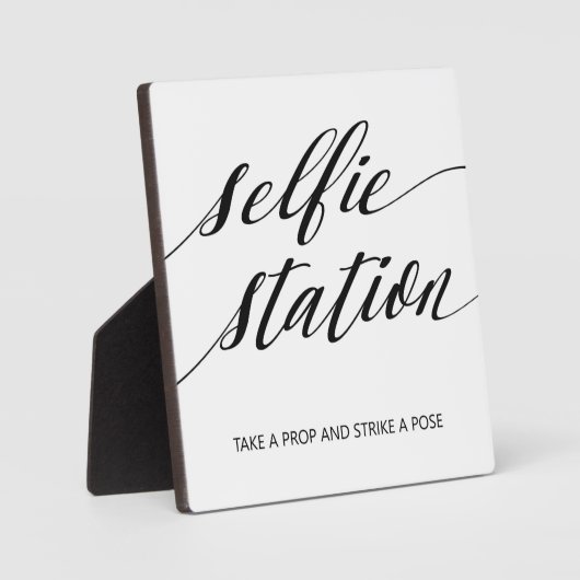 Selfie Station sign Tabletop Plaque with Easel Fotoplaat (Voorkant)