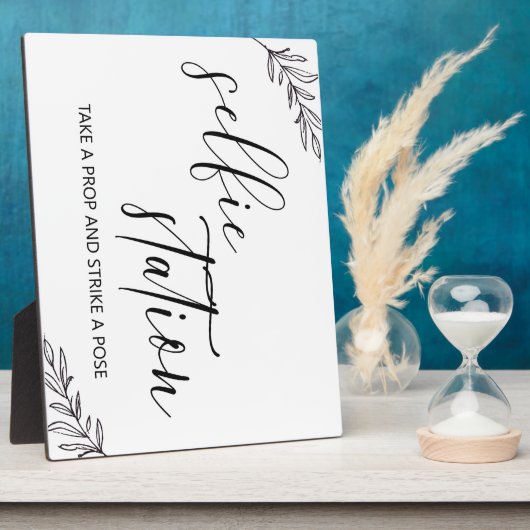 Selfie-station Tabletop Plaque met Easel Fotoplaat (Zijkant)