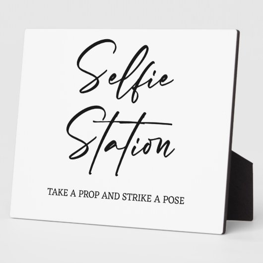 Selfie-station Tabletop Plaque met Easel Fotoplaat (Zijkant)