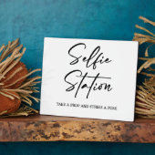 Selfie-station Tabletop Plaque met Easel Fotoplaat (Zijkant)