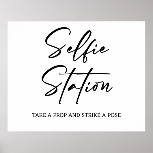 Selfie-station Trouwbord Poster (Voorkant)