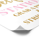 Selfie-station Weddenschap Gold Pink Confetti Poster (Hoek)