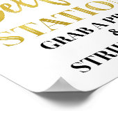 Selfie Station Wedding Sign Gold Black Confetti Poster (Hoek)