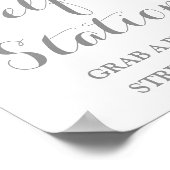 Selfie Station Wedding Sign Pink Waterverf Floral Poster (Hoek)