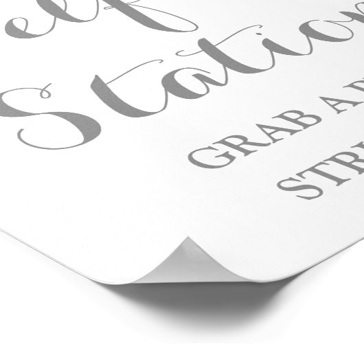 Selfie Station Wedding Sign Pink Waterverf Floral Poster (Hoek)