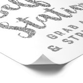 Selfie Station Wedding Sign Silver Confetti Poster (Hoek)