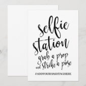 Selfie Station Zwart en Wit Betaalbaar Bord Kaart (Voorkant / Achterkant)