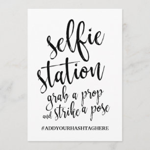 Selfie Station Zwart en Wit Betaalbaar Bord Kaart