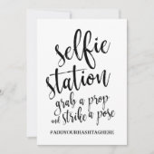 Selfie-station - zwart en wit - betaalbaar teken kaart (Voorkant)