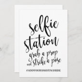 Selfie-station - zwart en wit - betaalbaar teken kaart (Voorkant / Achterkant)