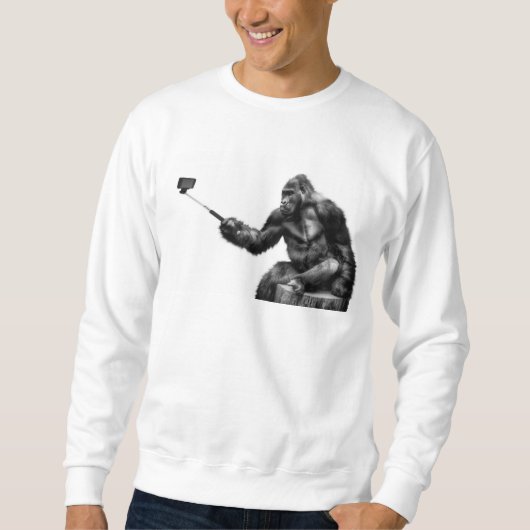 Selfie stick mannen sweatshirt (Voorkant)