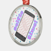 Selfie tijd! Smart Phone Shape Foto Lijst Metalen Ornament (Links)